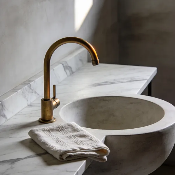 Cultured Marble bathroom vanity countertop installed by Berry Marble & Granite Tyler