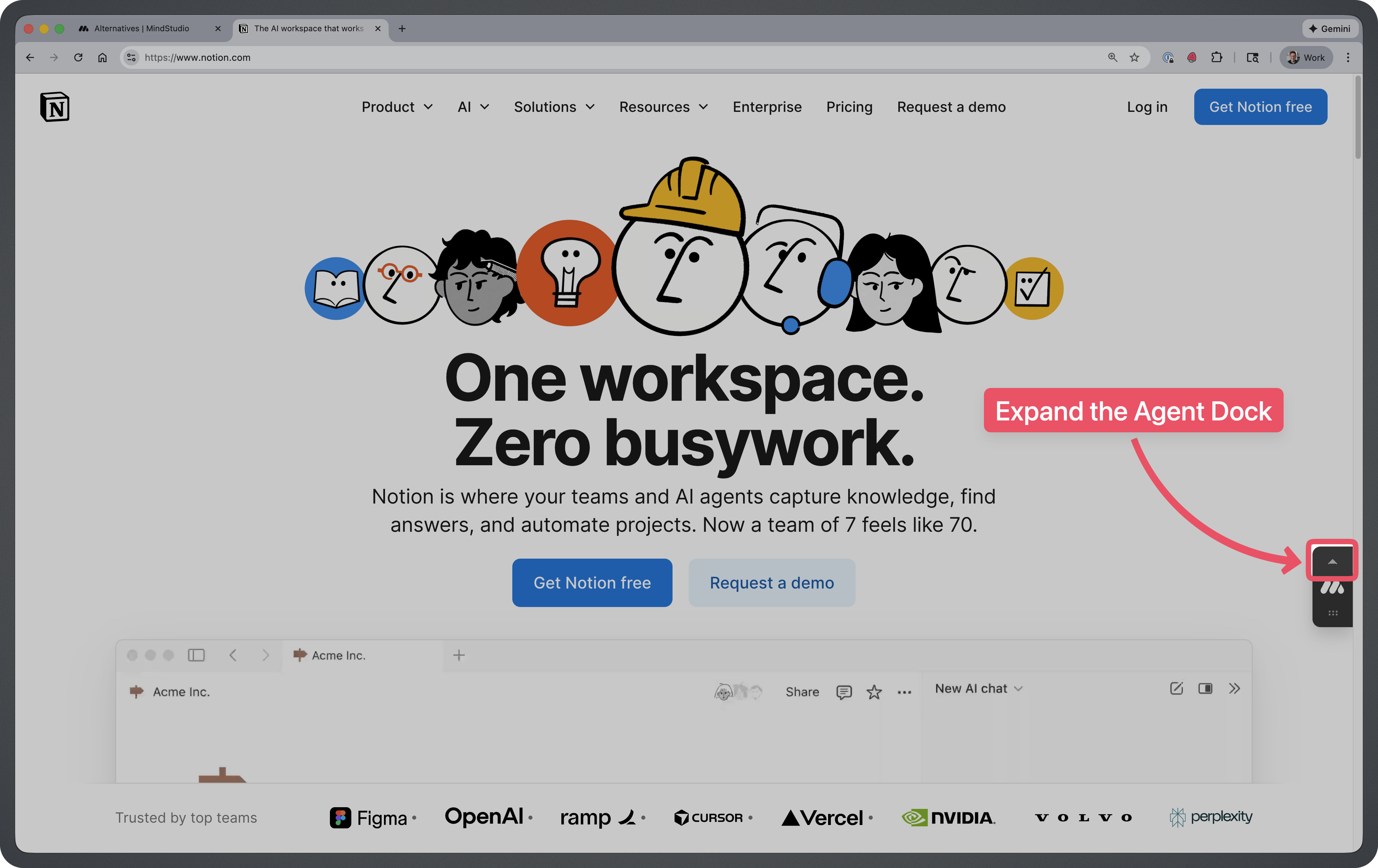 MindStudio Chrome Extension Agent dock expansion