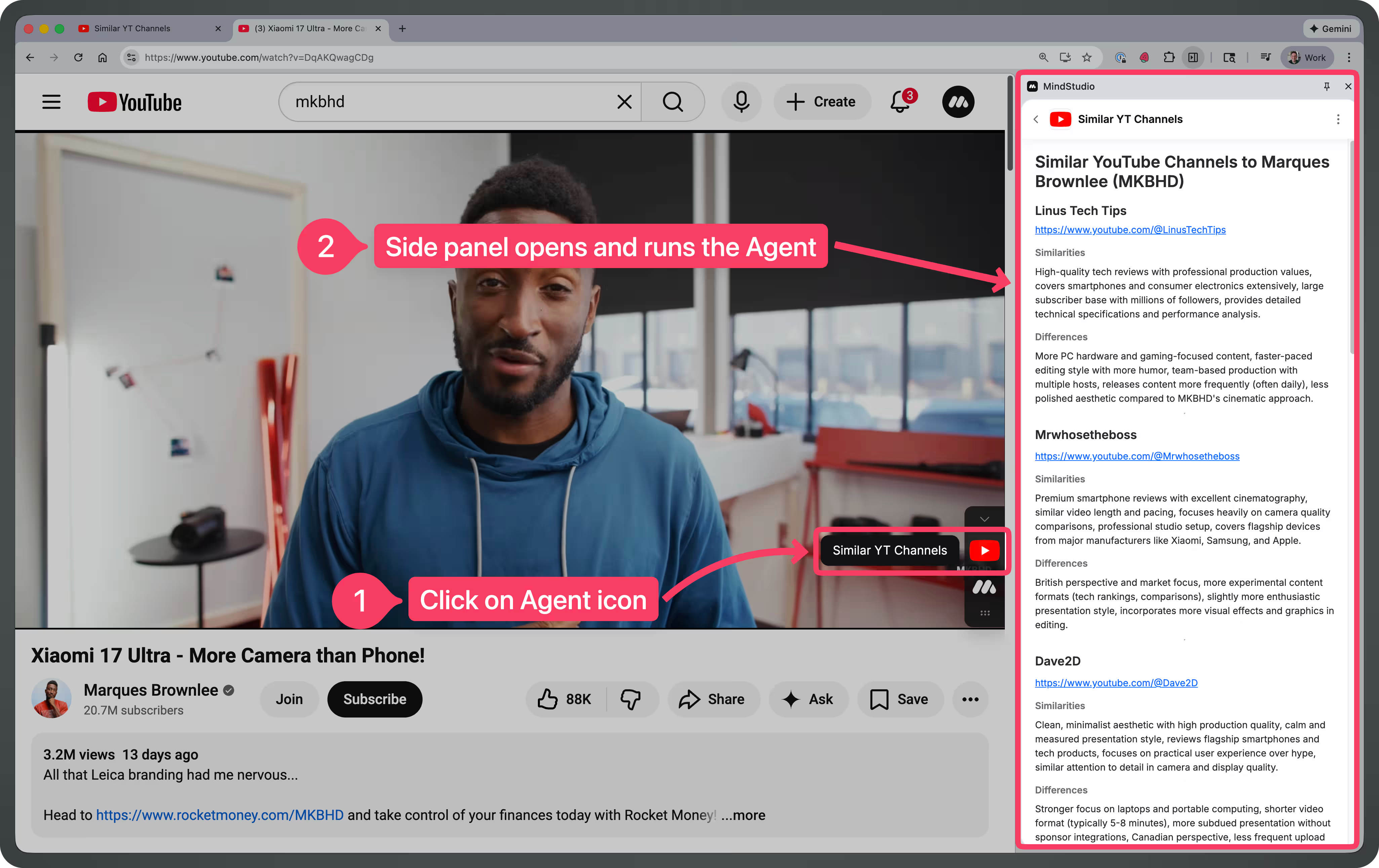 Running the AI Agent in MindStudio Chrome Extension