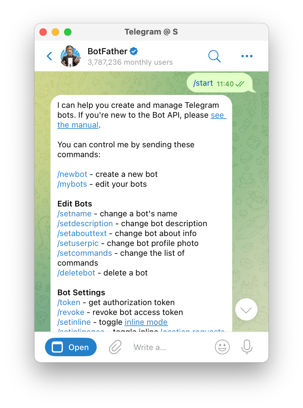 Telegram Bot documentation