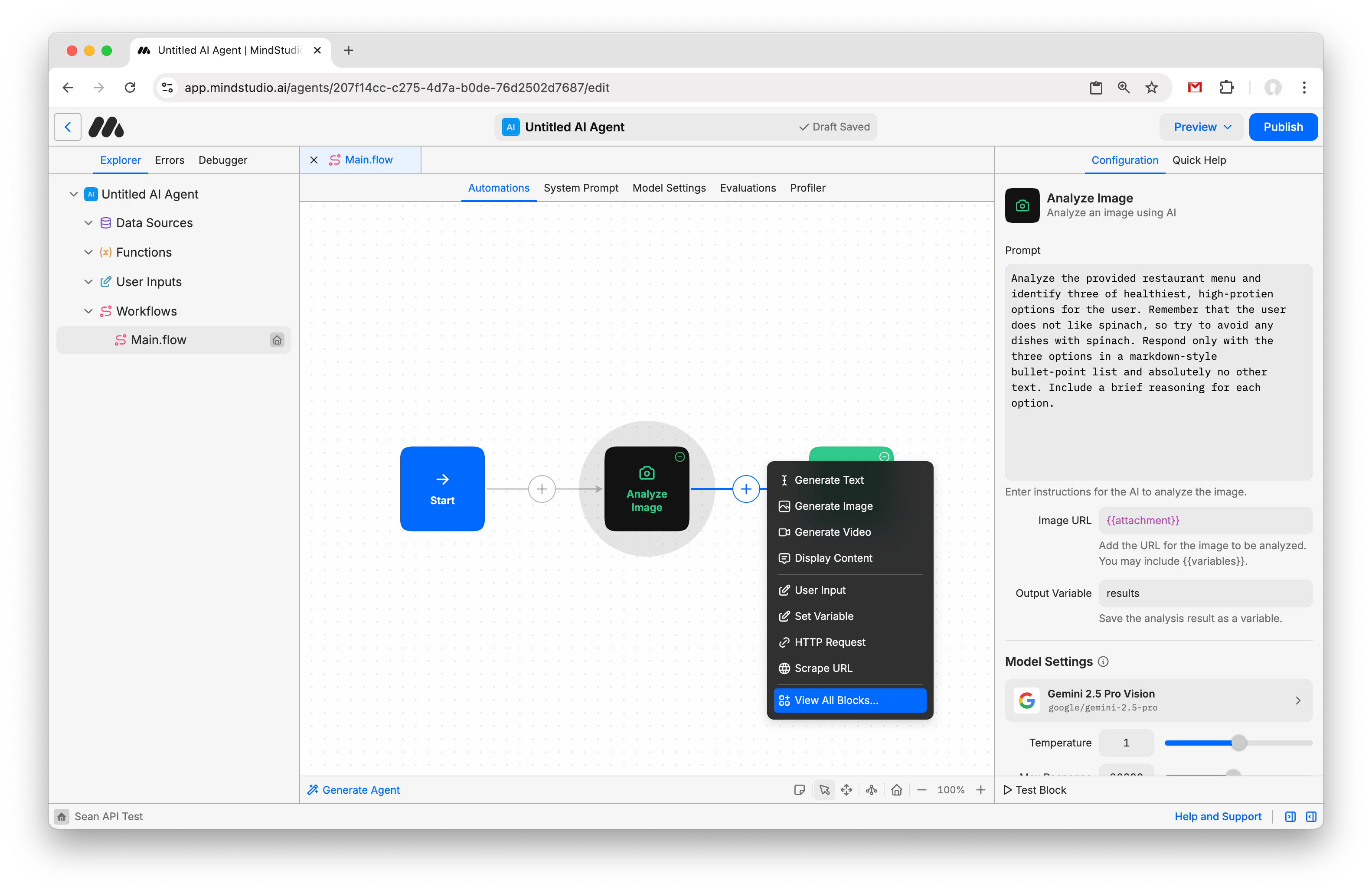 Add a second block to the MindStudio Agent