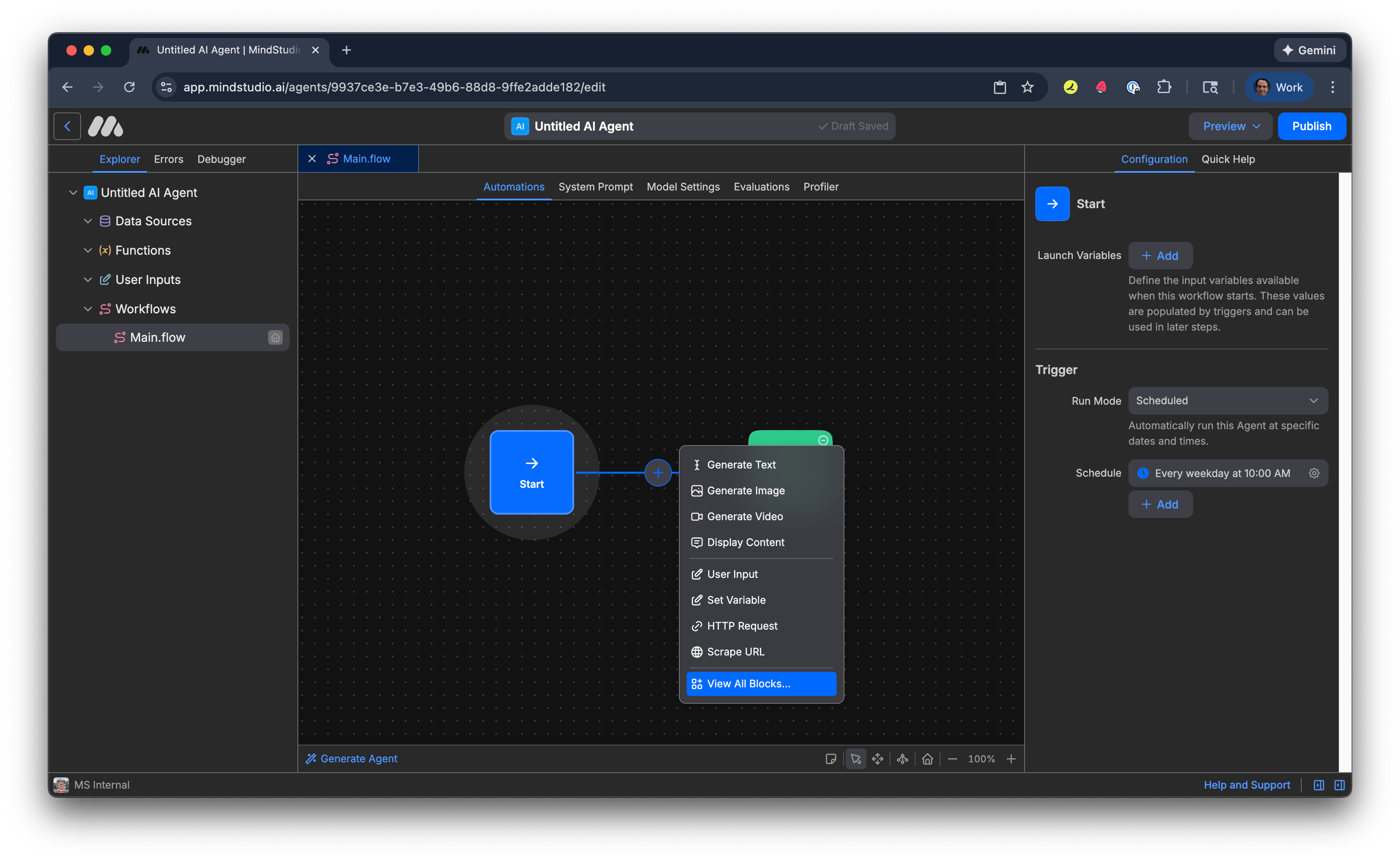 View all blocks in the MindStudio Automation Canvas