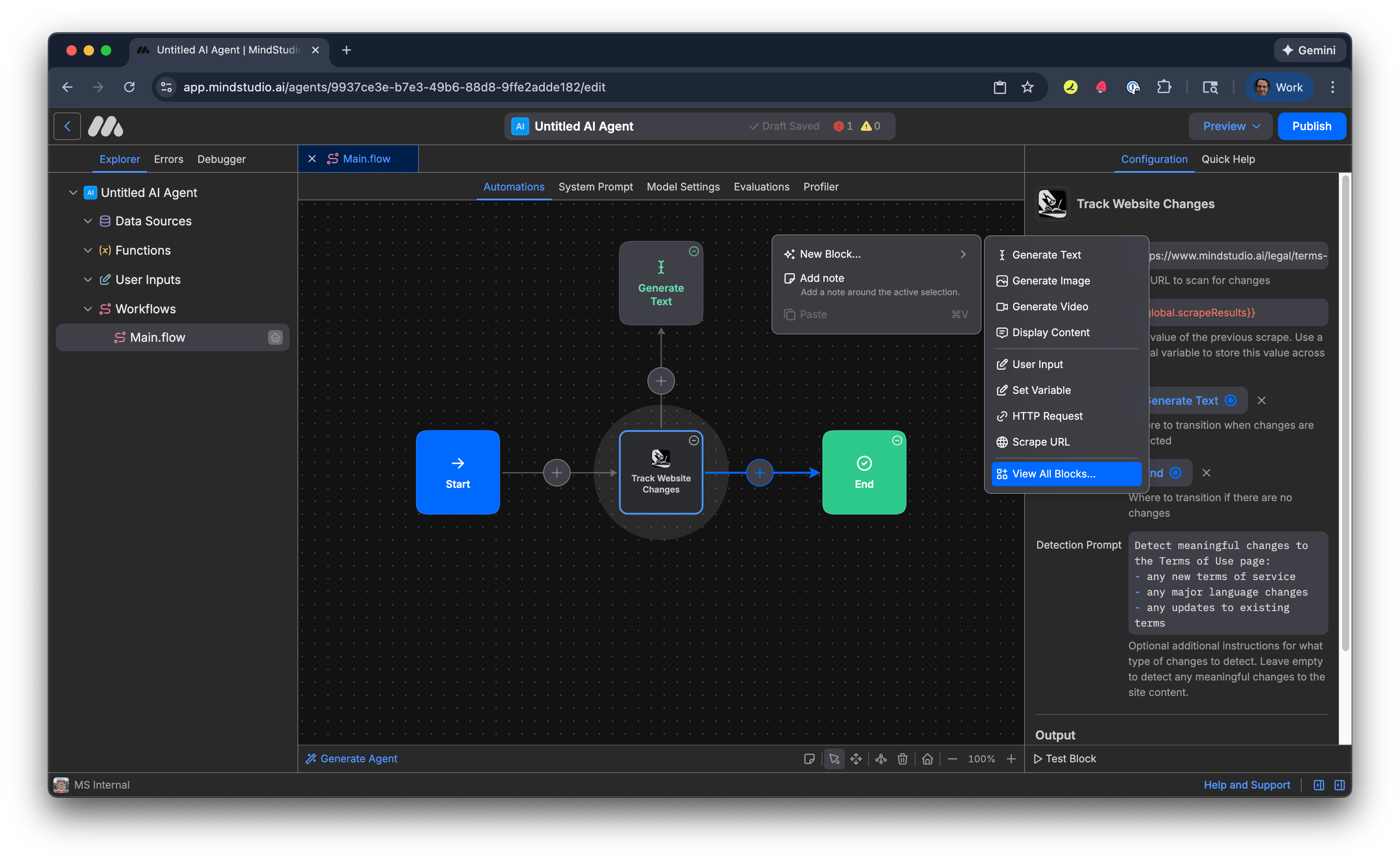 View all blocks in the MindStudio Automation Canvas