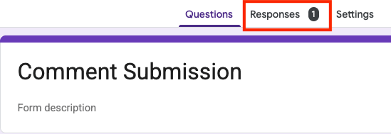 A response has been recorded in the Google Form