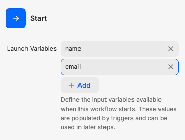 Add "email" as a launch variable in MindStudio