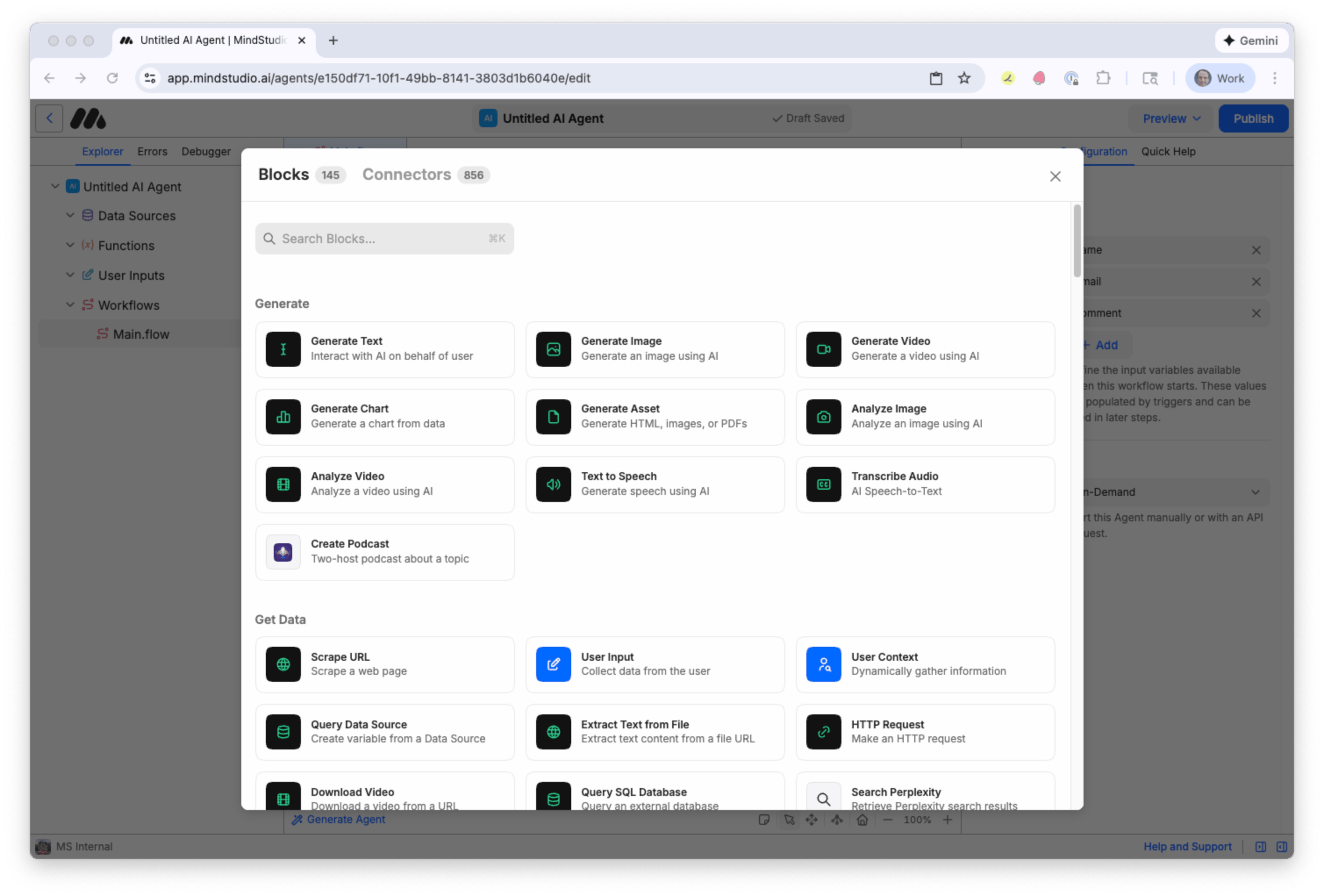 All MindStudio blocks are displayed