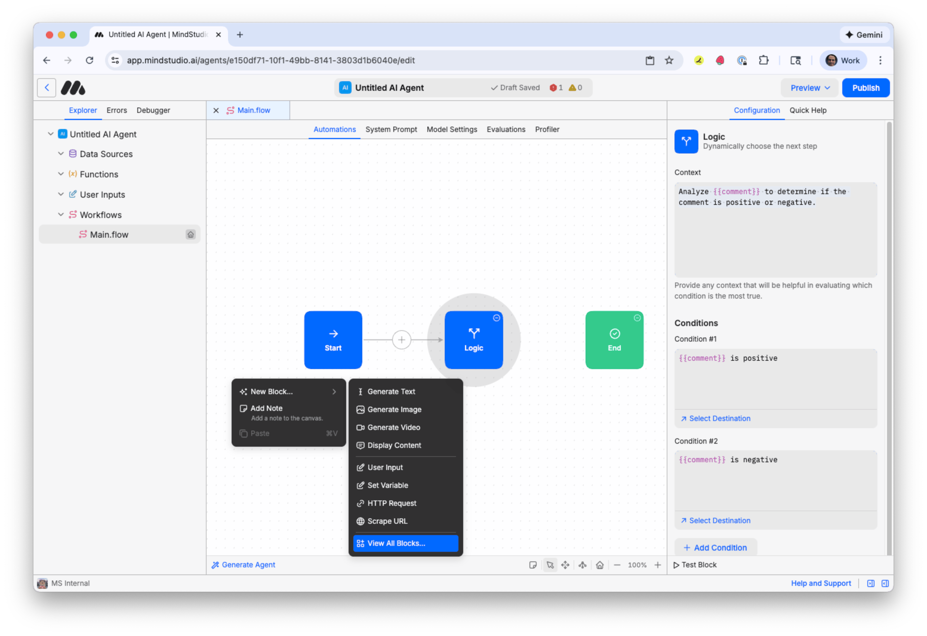 View all blocks in the MindStudio Automation Canvas