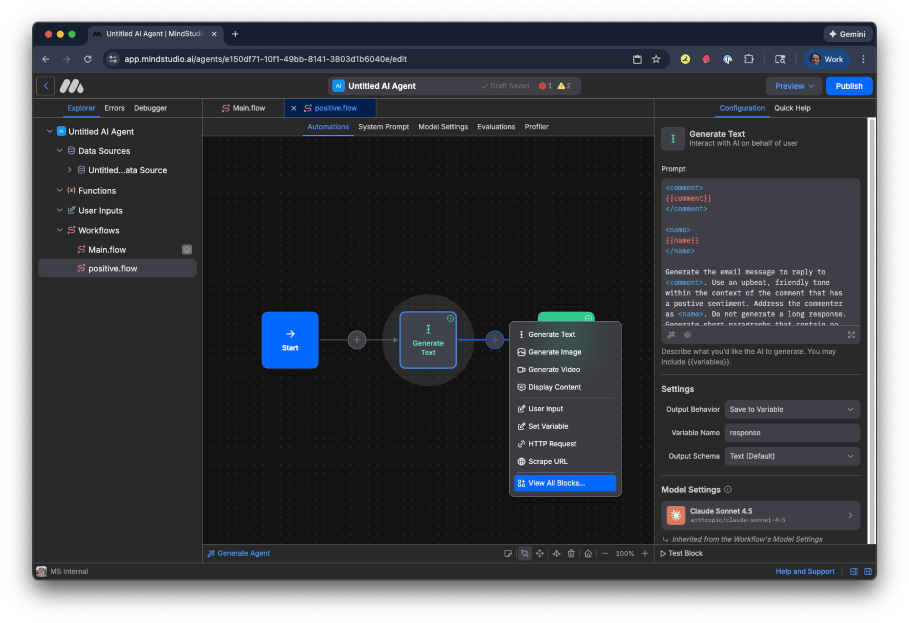 View all blocks in the MindStudio Automation Canvas