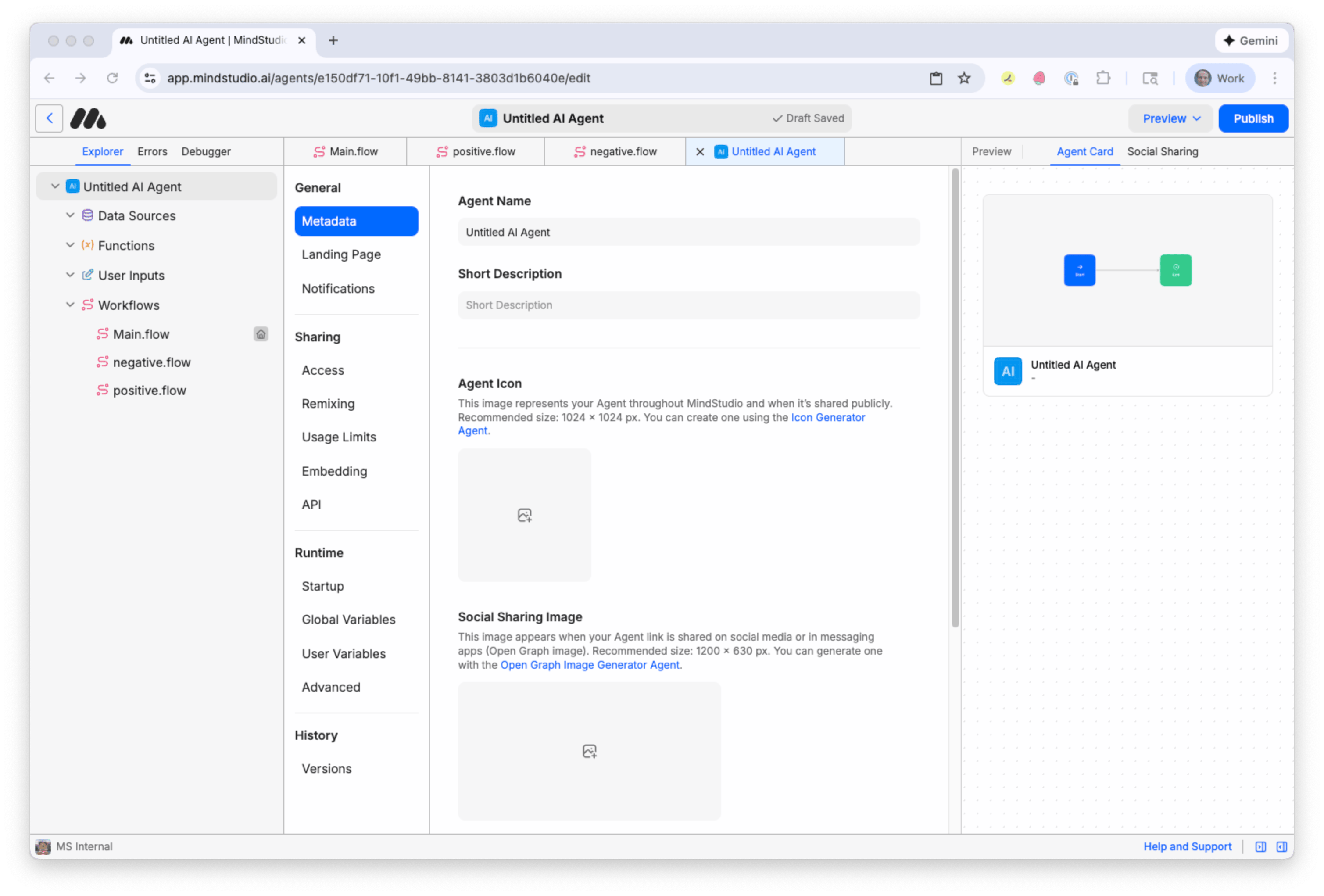 Click Untitled AI Agent in MindStudio