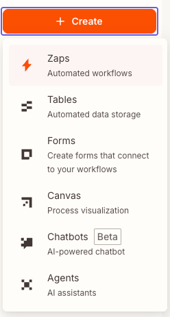 Create a new Zap in Zapier