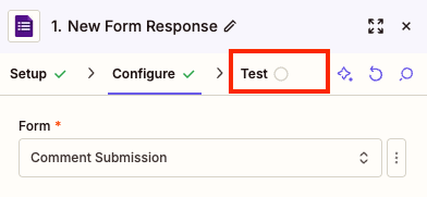 Click Test to test this step in the Zap