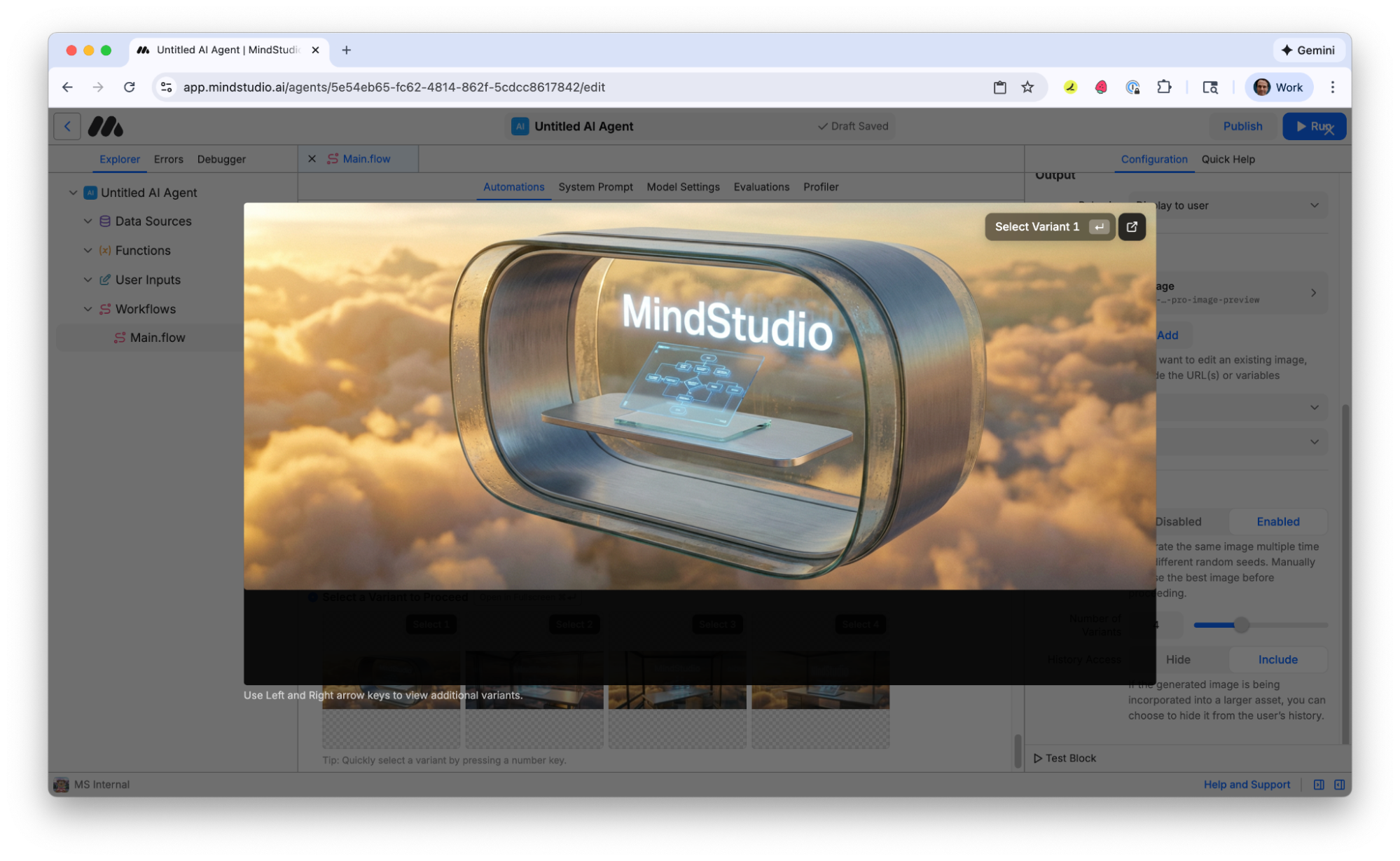 Select one of the image variants to view it full screen in MindStudio