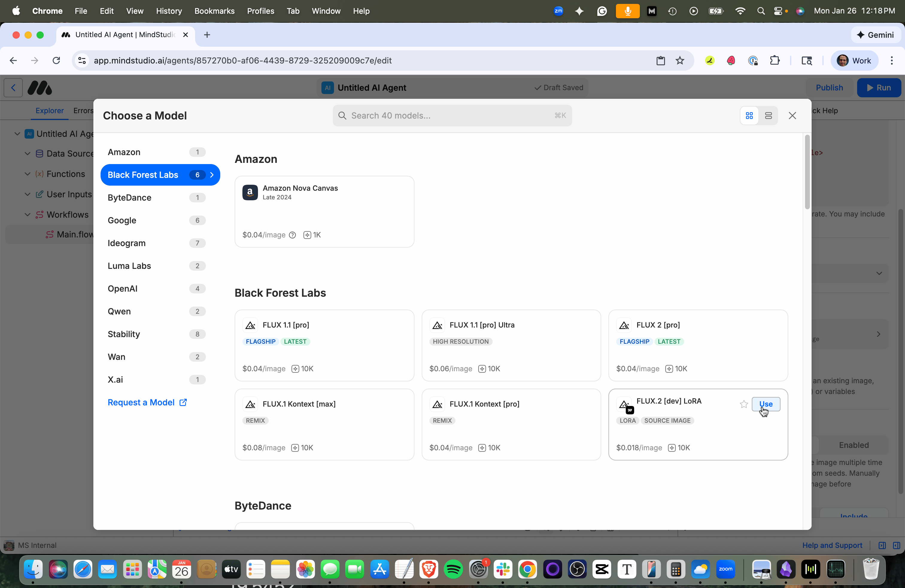 Select FLUX.2 [dev] LoRA AI model to generate the image