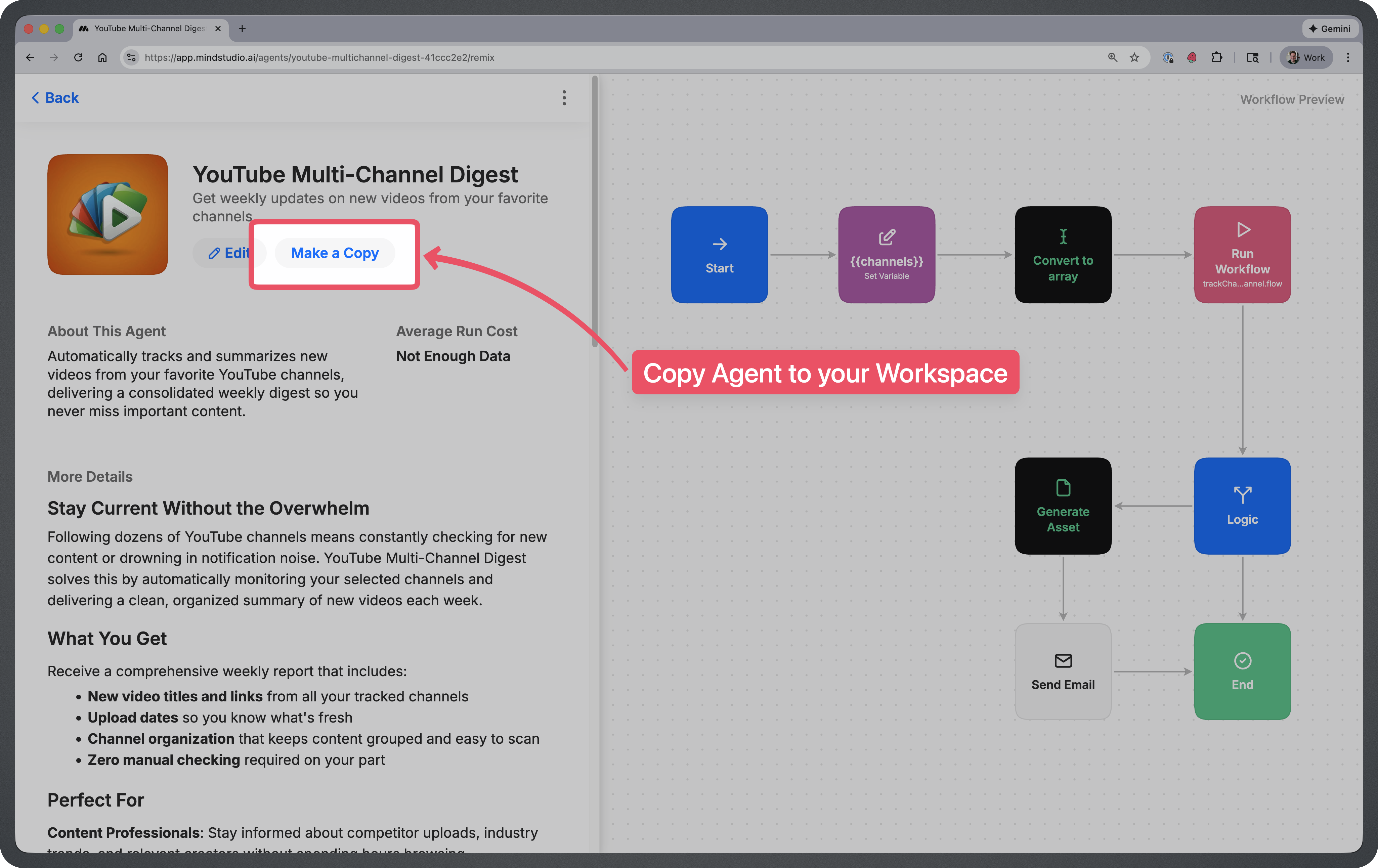 Make a copy button highlighted