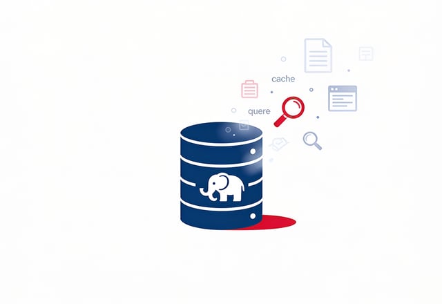 A solid blue database cylinder icon representing PostgreSQL standing grounded while faded ghost outlines of separate cache, queue, and search database icons drift away and dissolve around it